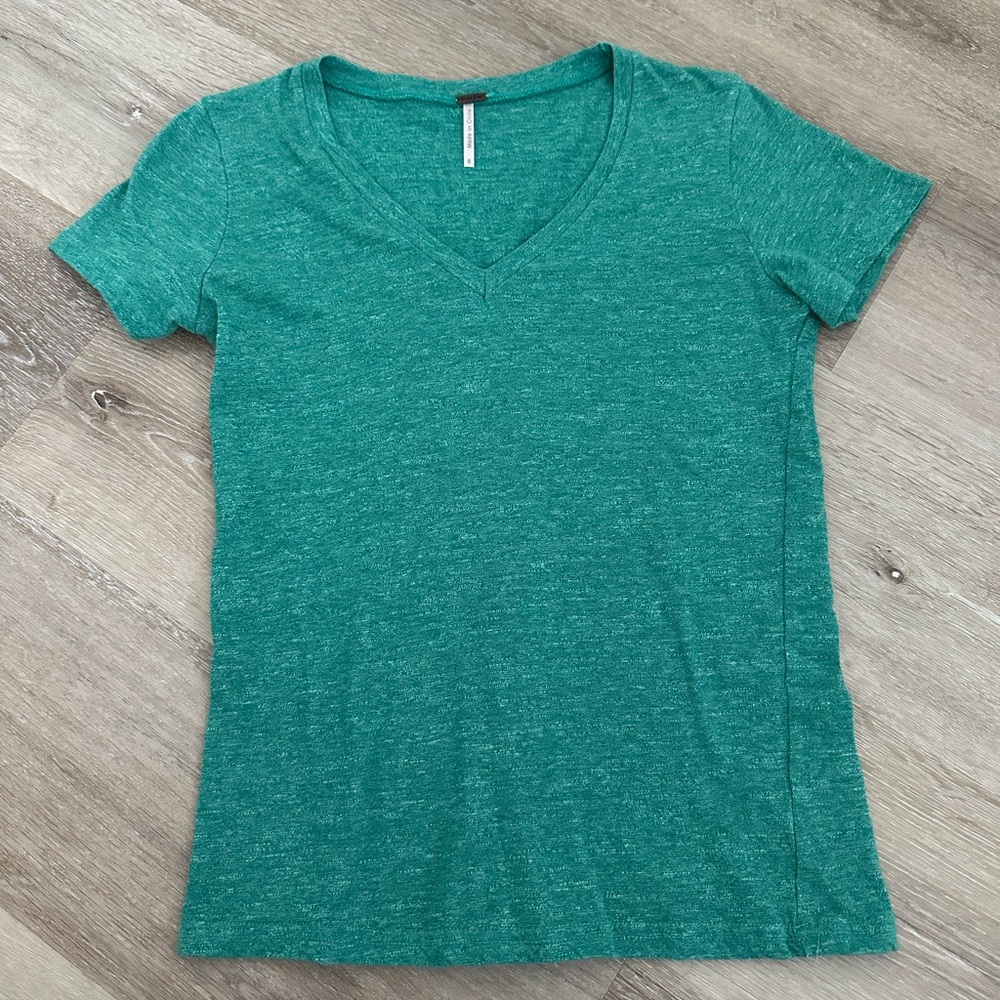 Poof! Teal V-Neck Short Sleeve Tee